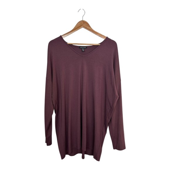 Eileen Fisher Tops - Eileen Fisher Top Women XL Maeve Long Sleeve Stretch Tunic V-Neck Jersey